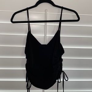 Black tie crop top ZARA